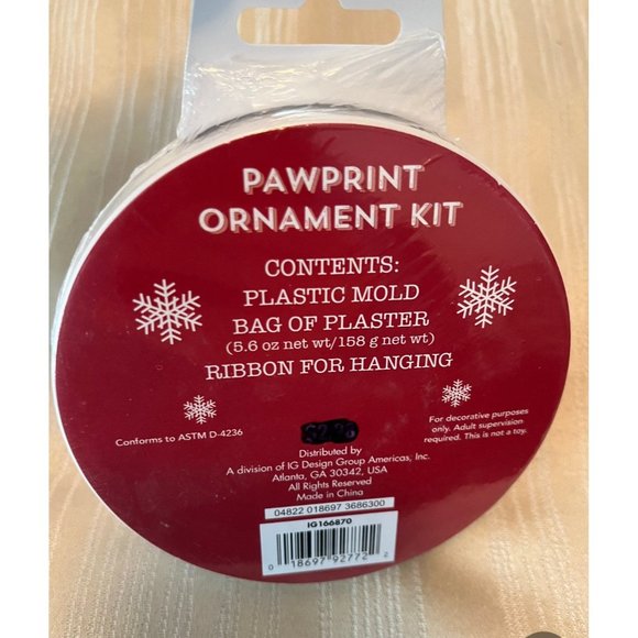 Make Your Own Pawprint Christmas Ornament Kit C.R. Gibson. NIB MR22C - Picture 2 of 2